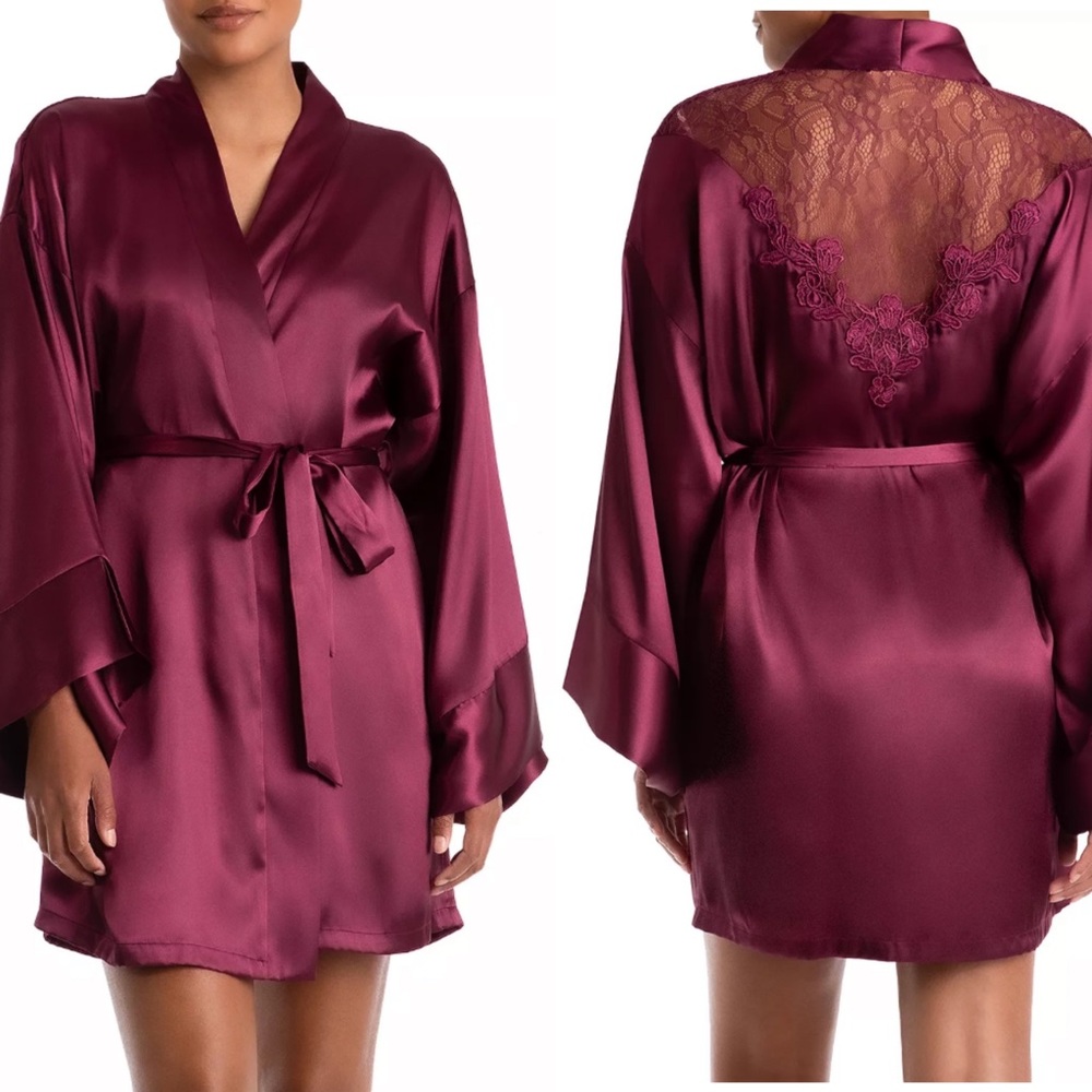 In Bloom by Jonquil Lavender Hill Kimono Wrap Mulberry XS-S *without Tie Belt*